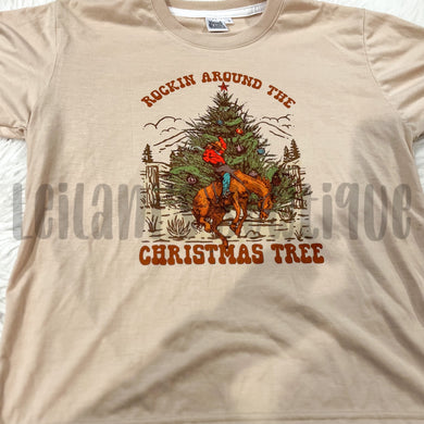 Rockin’ Around the Christmas Tree Tee- Youth Large