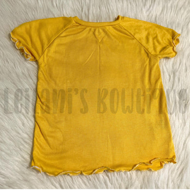 Mustard Rib Knit Tee- 2T