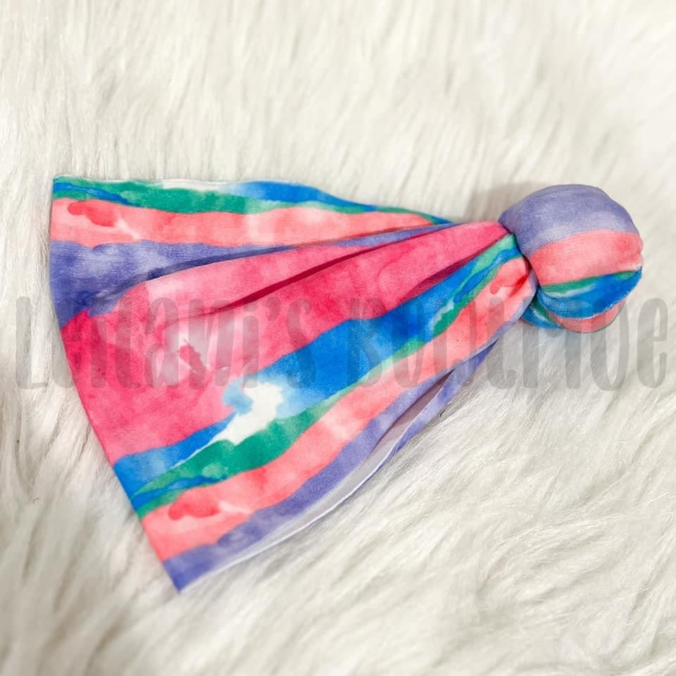 Rainbow Stripes Velvet Baby Top Knot